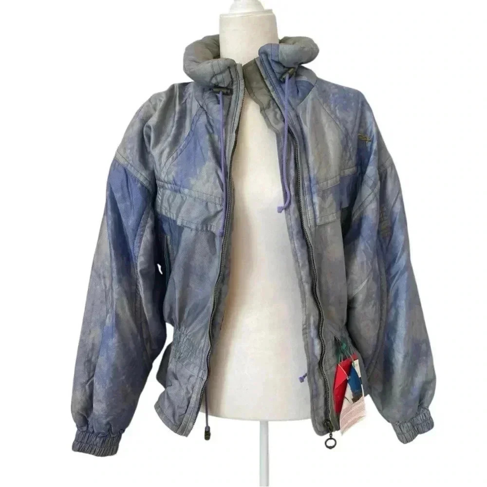 Descente Womens Vintage Y2K Ski Jacket Size 8 Blue Puffer Jacket